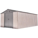 Abri de jardin métal 13,6m² WoodTouch beige  + kit d'ancrage X-METAL