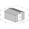 Abri de jardin métal 11m² WoodTouch beige  + kit d'ancrage X-METAL