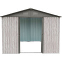 Abri de jardin métal 11m² WoodTouch beige  + kit d'ancrage X-METAL