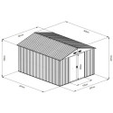 Abri de jardin métal 9,12m² WoodTouch beige  + kit d'ancrage X-METAL