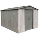 Abri de jardin métal 7m² WoodTouch beige  + kit d'ancrage X-METAL