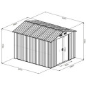 Abri de jardin métal 7m² WoodTouch beige  + kit d'ancrage X-METAL