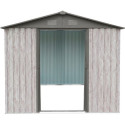 Abri de jardin métal 7m² WoodTouch beige  + kit d'ancrage X-METAL