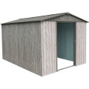 Abri de jardin métal 7m² WoodTouch beige  + kit d'ancrage X-METAL