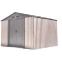 Abri de jardin métal 7m² WoodTouch beige  + kit d'ancrage X-METAL