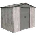 Abri de jardin métal 4,1m² WoodTouch beige  + kit d'ancrage X-METAL