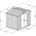 Abri de jardin métal 4,1m² WoodTouch beige  + kit d'ancrage X-METAL
