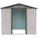 Abri de jardin métal 4,1m² WoodTouch beige  + kit d'ancrage X-METAL