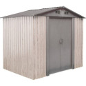 Abri de jardin métal 4,1m² WoodTouch beige  + kit d'ancrage X-METAL