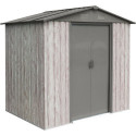 Abri de jardin métal 2,54m² WoodTouch beige  + kit d'ancrage X-METAL