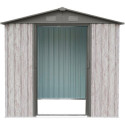 Abri de jardin métal 2,54m² WoodTouch beige  + kit d'ancrage X-METAL