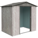 Abri de jardin métal 2,54m² WoodTouch beige  + kit d'ancrage X-METAL