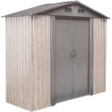 Abri de jardin métal 2,54m² WoodTouch beige  + kit d'ancrage X-METAL