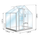 Petite serre Allium Venus 2,5m² en aluminium naturel et verre trempé 3mm + embase incluse - Natura Lams
