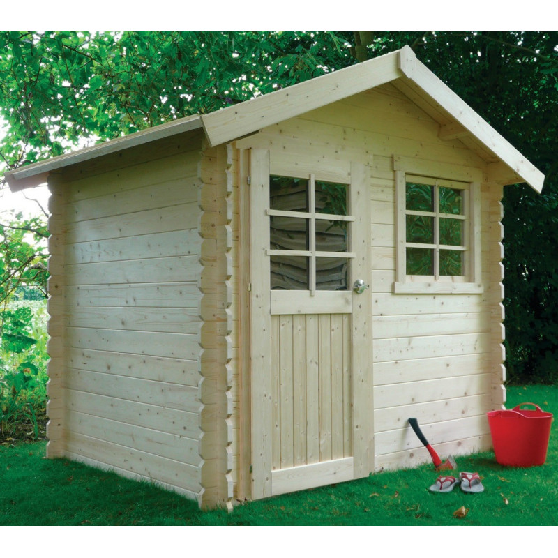 Abri de jardin en bois massif 28mm Laval porte simple 4,71m² SOLID