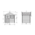 Abri de jardin en bois massif 28mm Laval porte simple 4,71m² SOLID