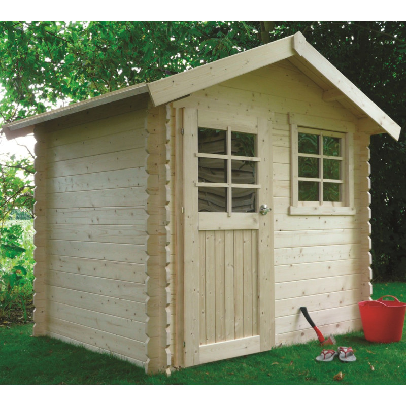 Abri de jardin en bois traité autoclave 28mm Laval porte simple 4,71m² SOLID