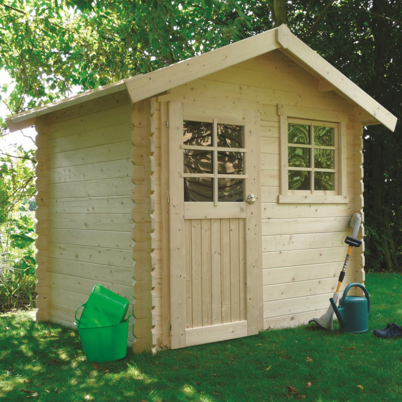 Abri de jardin en bois massif 28mm Saran porte simple 5,9m² SOLID