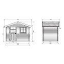 Abri de jardin en bois traité autoclave 28mm Saran porte simple 5,9m² SOLID