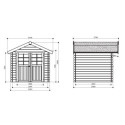Abri de jardin en bois massif 28mm Nimes porte double 5,66m² SOLID