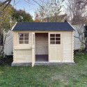 Abri de jardin en bois massif 28mm Arles porte double 8,52m² SOLID
