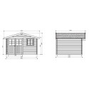 Abri de jardin en bois traité autoclave 28mm Chimay porte double 10,67m² - SOLID