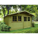 Abri de jardin en bois traité autoclave 28mm Niort avec double porte 12,46m² - SOLID