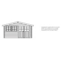 Abri de jardin en bois traité autoclave 28mm Niort avec double porte 12,46m² - SOLID