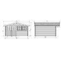 Abri de jardin en bois massif 28mm Visp avec double porte 16,22m² - SOLID