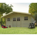 Abri de jardin en bois massif 28mm Douai avec double porte 15,14m² - SOLID