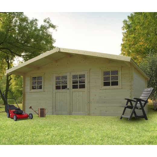 Abri de jardin en bois massif 28mm Douai avec double porte 15,14m² - SOLID