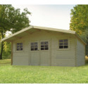 Abri de jardin en bois massif 28mm Douai avec double porte 15,14m² - SOLID