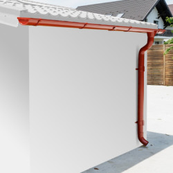 Kit gouttières rouge - pack prêt à la pose pour abri Woodlife 9m²+9m² terrasse