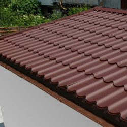 Tuiles métalliques marron - pack prêt à la pose pour abri Woodlife 9m²
