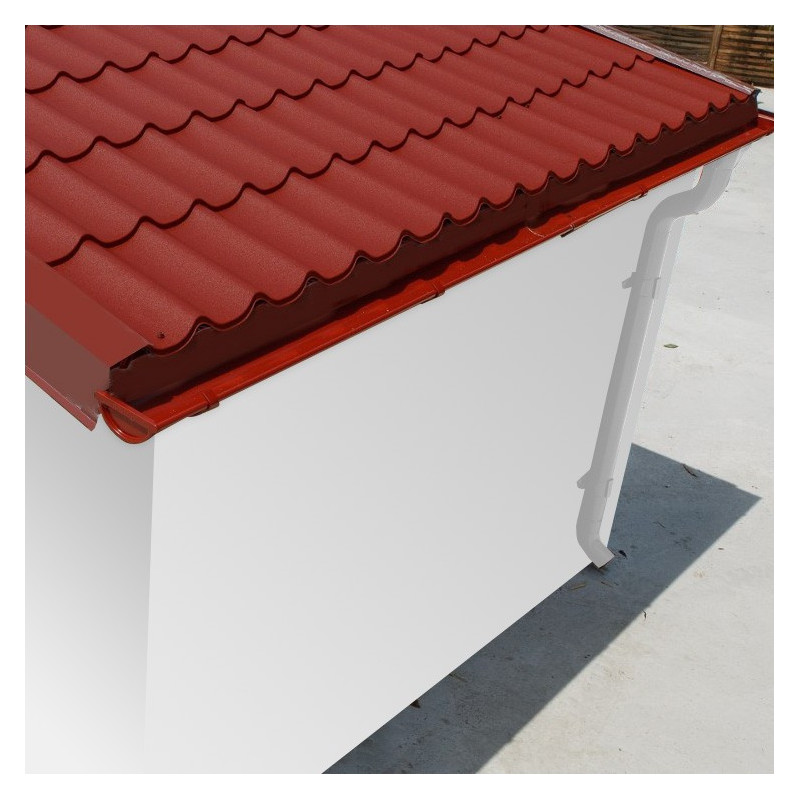 Tuiles métalliques rouge - pack prêt à la pose pour abri Woodlife 9m²