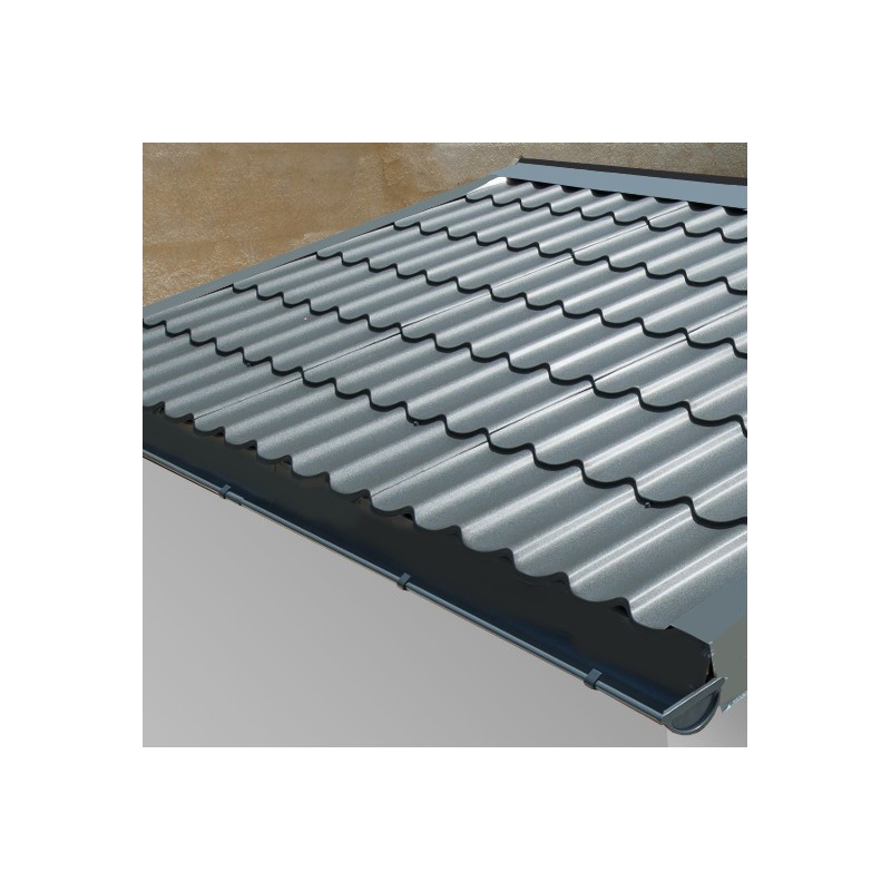 Tuiles métalliques anthracites - pack prêt à la pose pour abri Woodlife 14,44m²