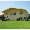 Abri de jardin en bois massif 28mm ZÜRICH avec double porte 19,71m² - SOLID