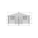 Abri de jardin en bois traité autoclave 28mm ZÜRICH avec double porte 19,71m² - SOLID
