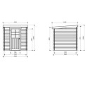 Abri de jardin Passau 3,92m² en bois massif 19mm à toit monopente - SOLID