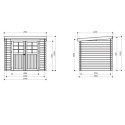 Abri de jardin Stendal 4,91m² en bois massif 19mm à toit monopente - SOLID
