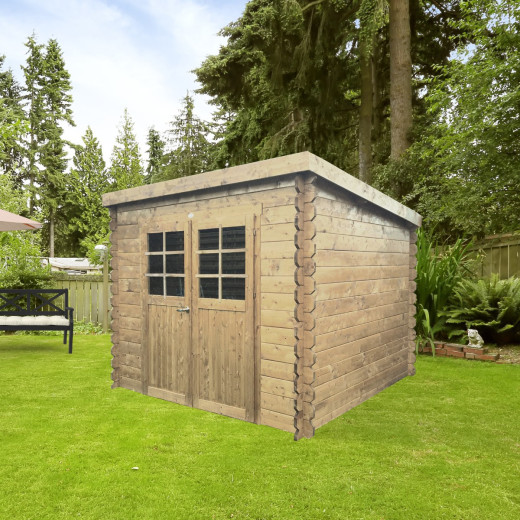 Abri de jardin Hof 6,15m² en bois massif 19mm à toit monopente - SOLID