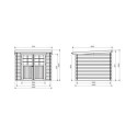 Abri de jardin Hof 6,15m² en bois massif 19mm à toit monopente - SOLID