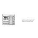 Abri de jardin Nevers 5,66m² en bois traité autoclave 28mm à toit monopente - SOLID