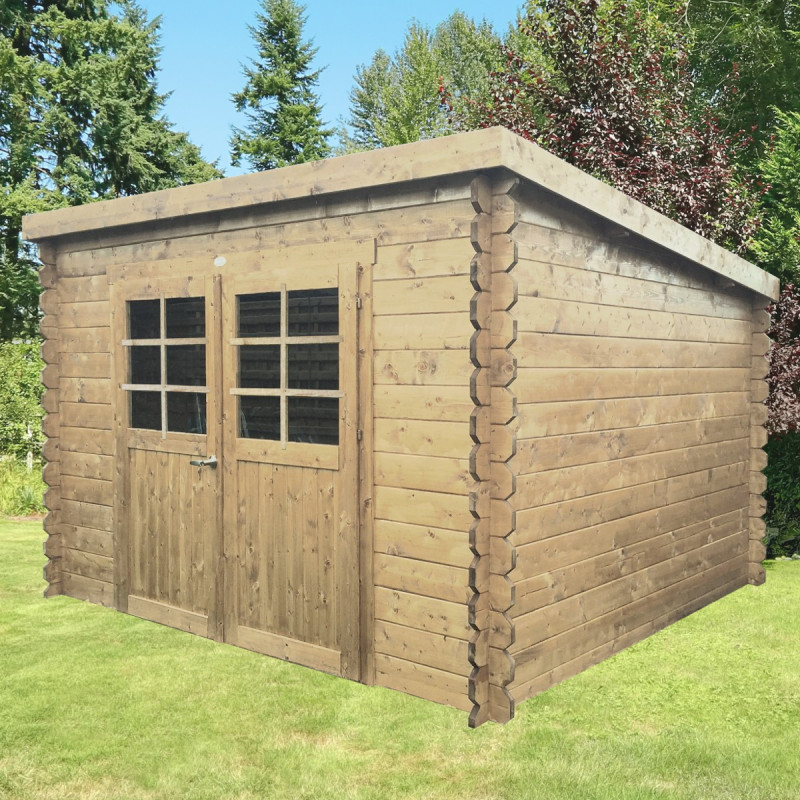 Abri de jardin Riom 7,09m² en bois traité autoclave 28mm à toit monopente - SOLID