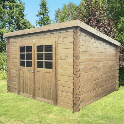 Abri de jardin Riom 7,09m² en bois traité autoclave 28mm à toit monopente - SOLID