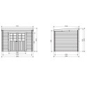 Abri de jardin Riom 7,09m² en bois traité autoclave 28mm à toit monopente - SOLID