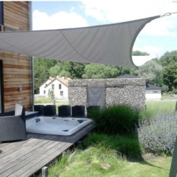 Voile d'ombrage carrée Dreamsail 400x400cm gris imperméable – NESLING 
