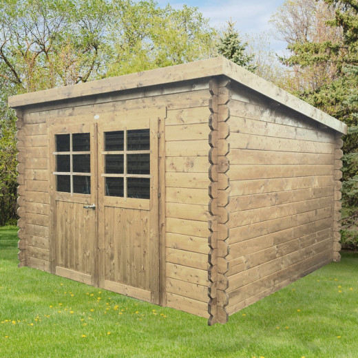 Abri de jardin Brest 8,88m² en bois massif 28mm à toit monopente - SOLID