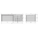 Abri de jardin Rohan 8,88m² en bois traité autoclave 28mm avec terrasse couverte - SOLID