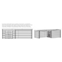 Abri de jardin Rohan 8,88m² en bois traité autoclave 28mm avec terrasse couverte - SOLID